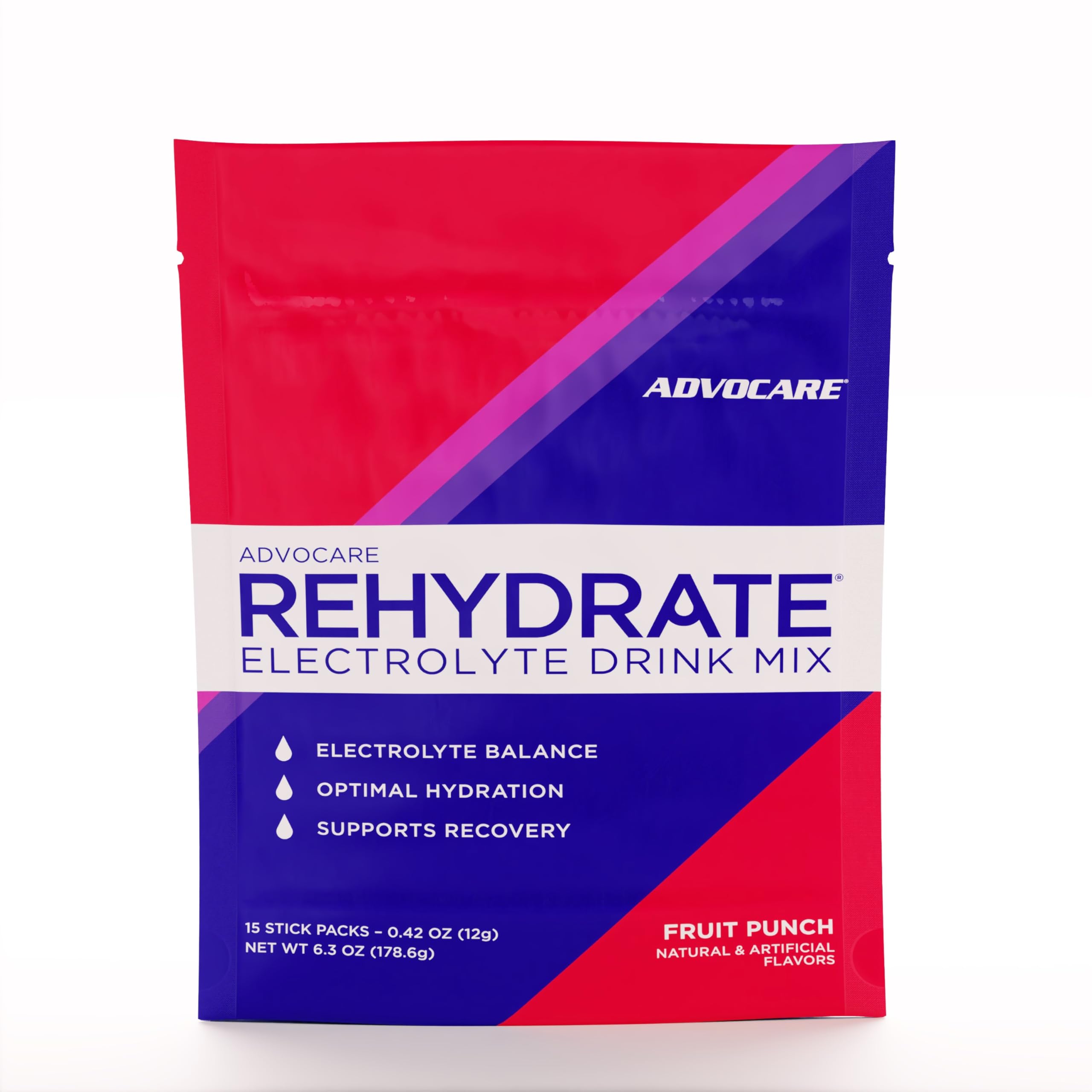 Foto 2 pulgar | Electrolítos AdvoCare Rehydrate Fruit Punch 15 Piezas- Venta Internacional