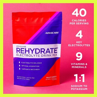 Foto 4 | Electrolítos AdvoCare Rehydrate Fruit Punch 15 Piezas- Venta Internacional