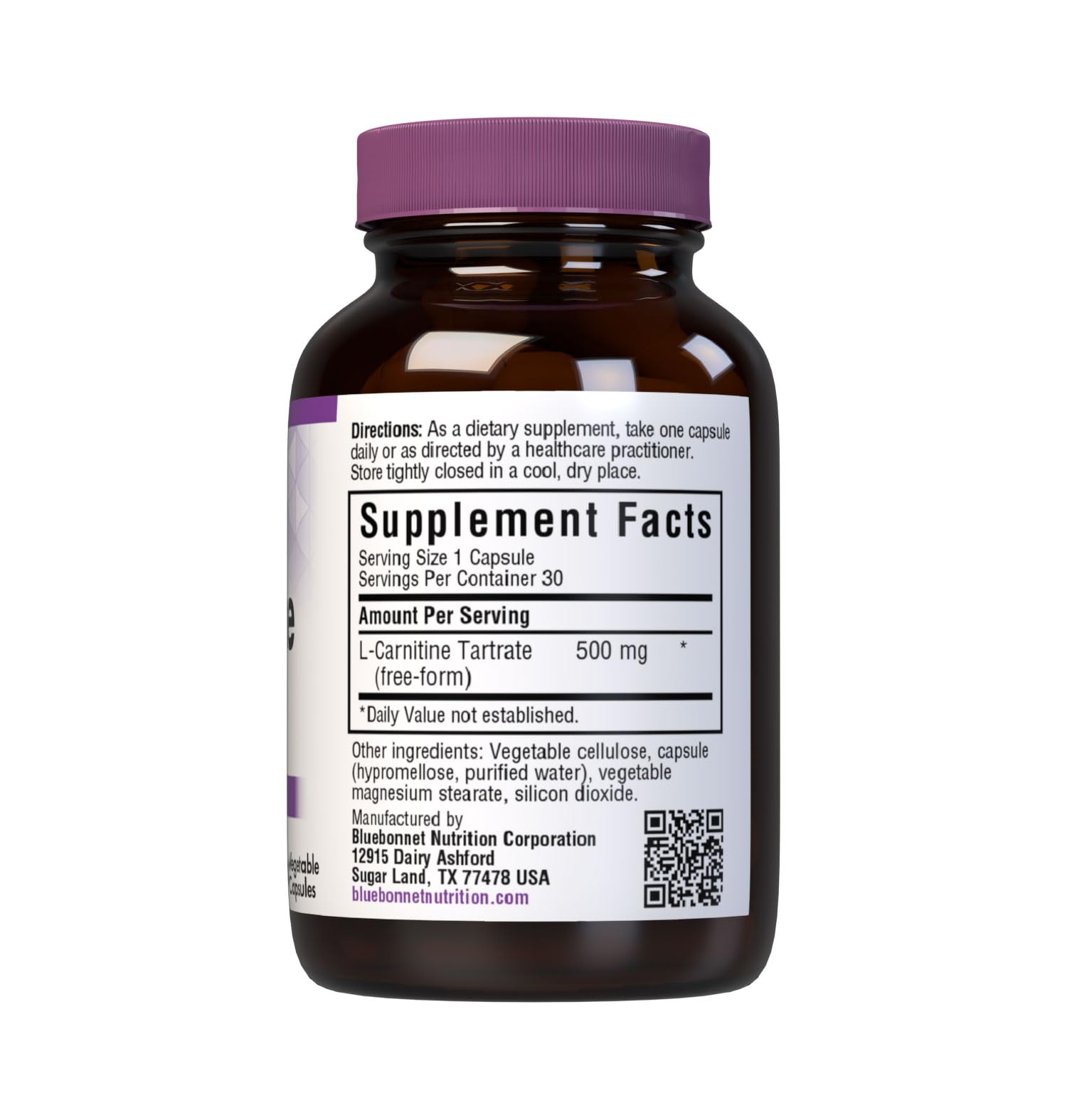 Foto 2 | Suplemento De L-carnitina Bluebonnet, 500 Mg, Cápsulas Vitamínicas, 60 - Venta Internacional.