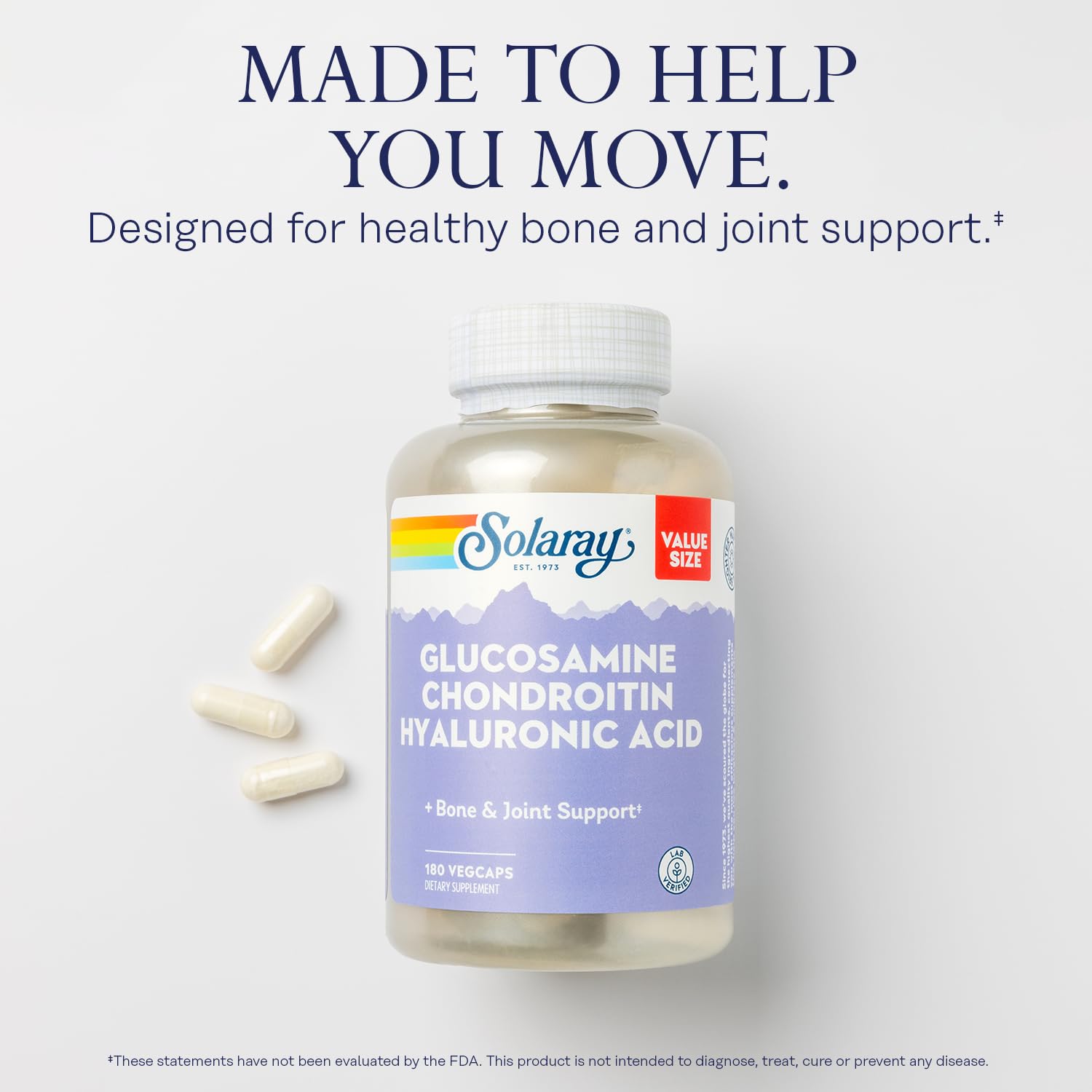 Foto 4 pulgar | Suplemento Solaray: Glucosamina, Condroitina Y Ácido Hialurónico - Venta Internacional.