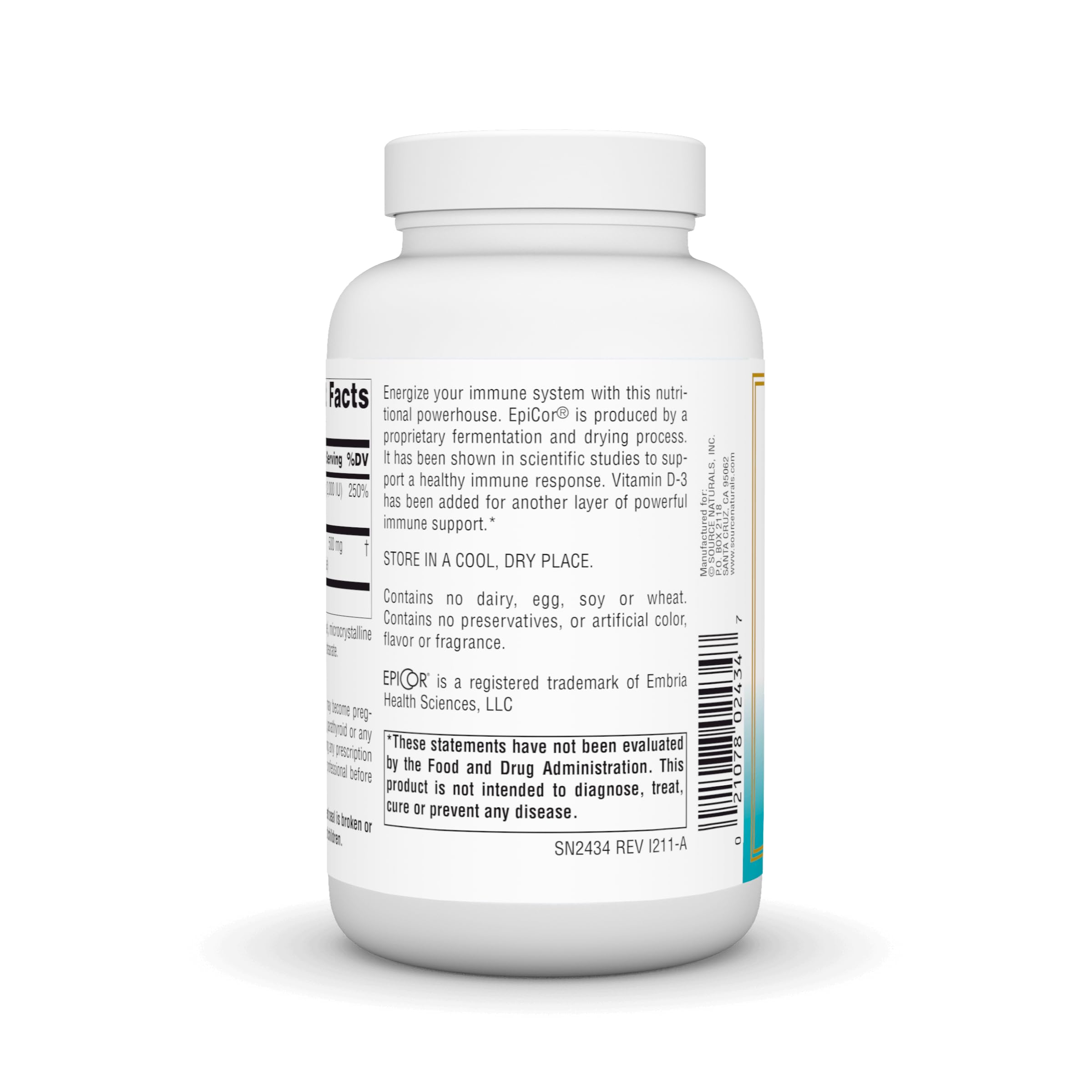 Foto 4 pulgar | Suplemento Source Naturals Wellness Epicor Con Vitamina D-3 120 Cápsulas - Venta Internacional.