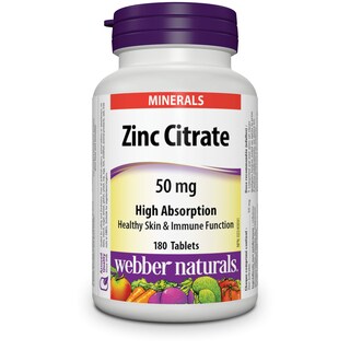 Foto 1 | Suplemento De Citrato De Zinc Webber Naturals 50 Mg 180 Tabletas - Venta Internacional.