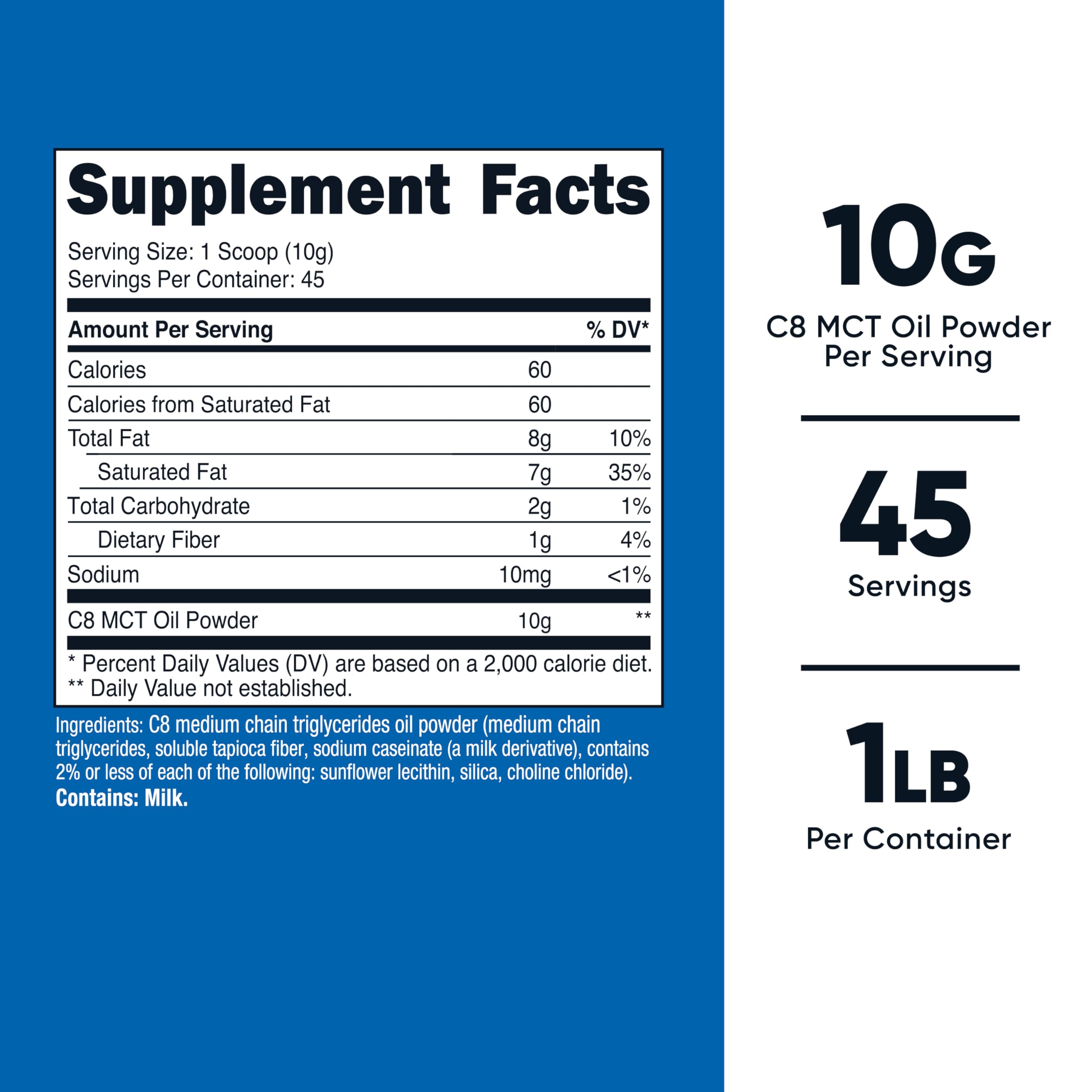 Foto 3 pulgar | Aceite Mct En Polvo Nutricost C8 95% Mct En Polvo 454 G - Venta Internacional.