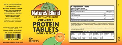 Foto 2 | Protein Tablets Nature's Blend Sabor Miel 200 Comprimidos - Venta Internacional.