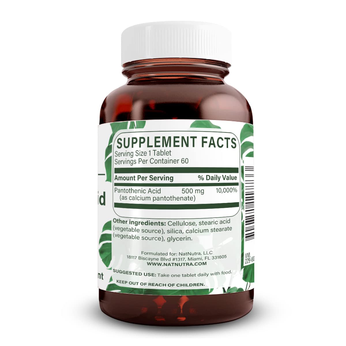 Foto 3 pulgar | Suplemento Natural De Ácido Pantoténico Nutra, 500 Mg De Vitamina B5 - Venta Internacional.
