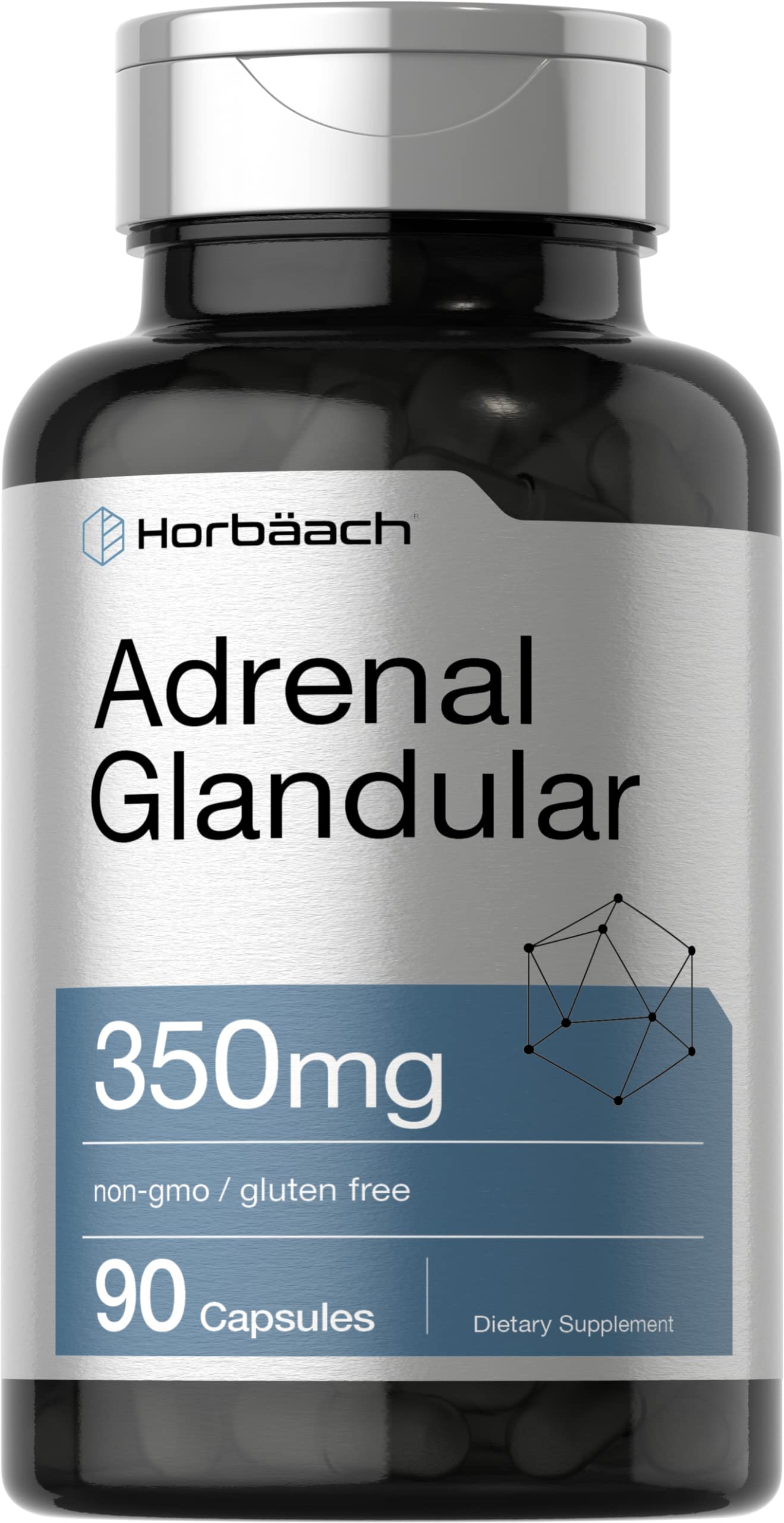 Foto 2 pulgar | Suplemento Horbäach Raw Adrenal Glandular 350 Mg 90 Cápsulas - Venta Internacional.