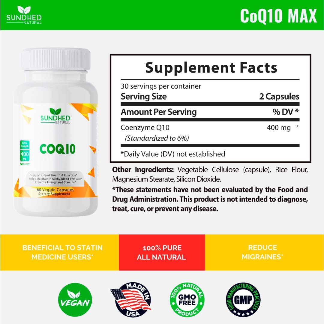 Foto 3 | Suplemento Sundhed Natural Coq10 400 Mg Vegano 60 Comprimidos - Venta Internacional.