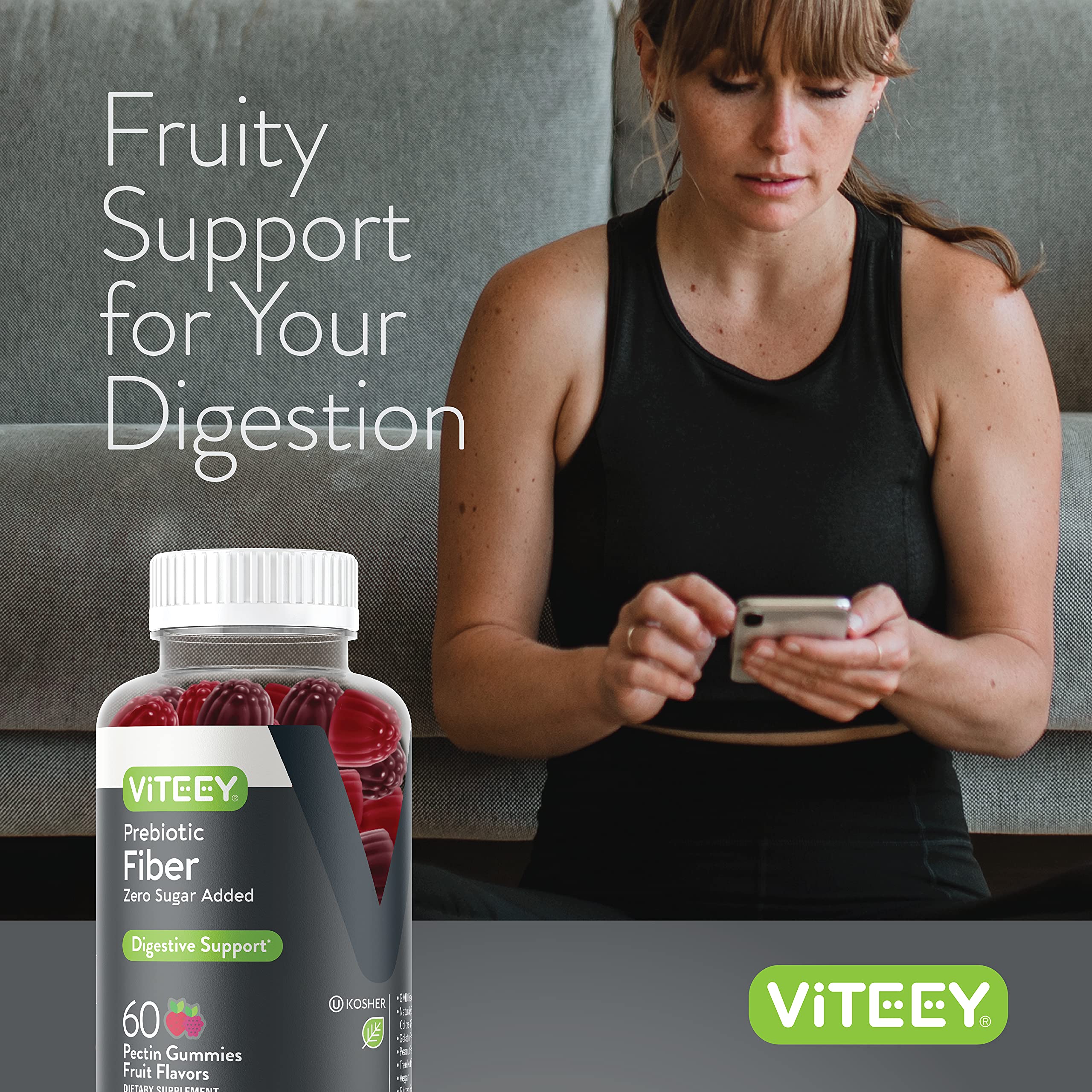 Foto 7 pulgar | Suplemento De Fibra Gummies Viteey Prebiotic 4g Para Adultos - Venta Internacional.