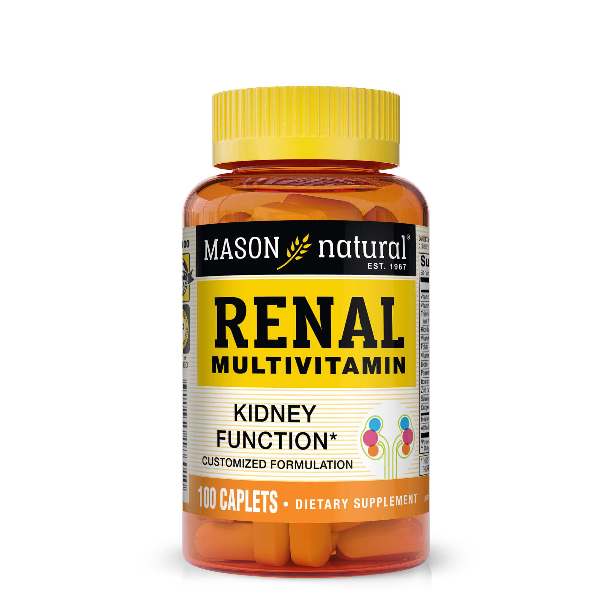 Foto 1 | Suplemento Multivitamínico Renal Mason Natural 100 Comprimidos - Venta Internacional.
