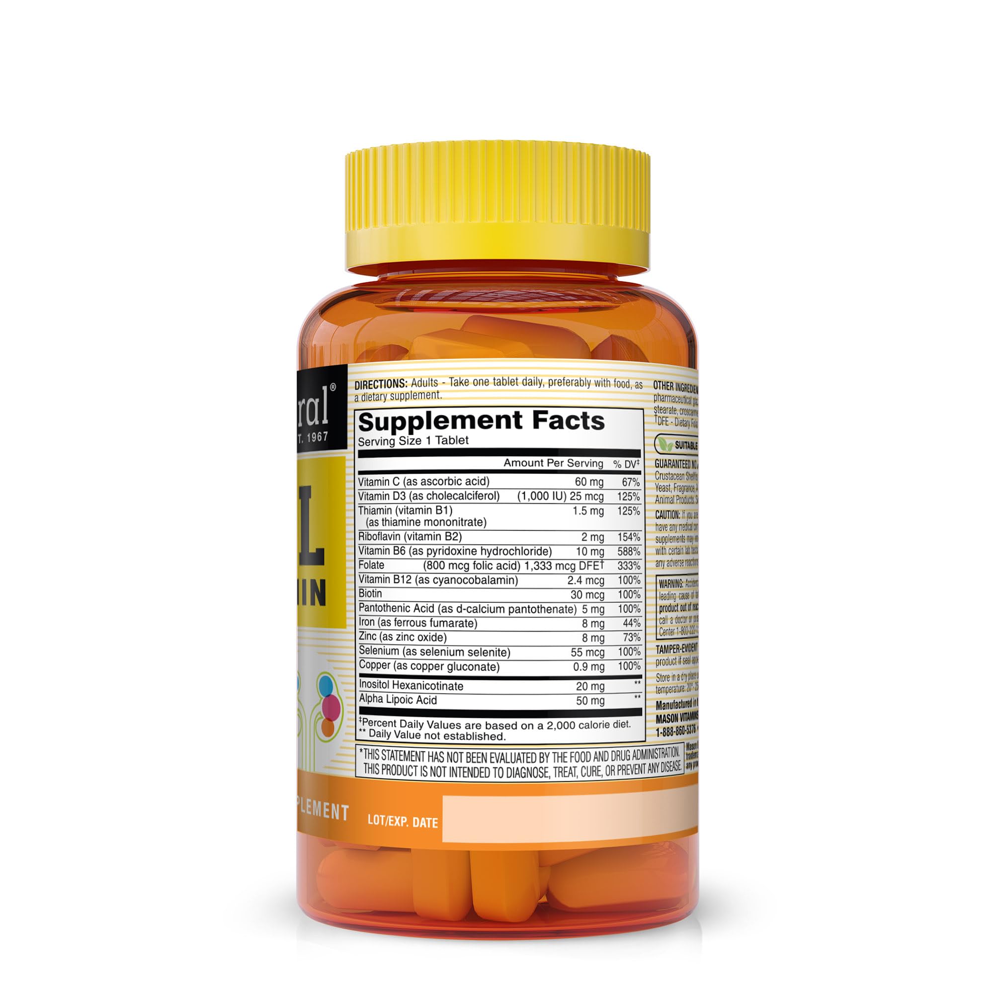 Foto 3 pulgar | Suplemento Multivitamínico Renal Mason Natural 100 Comprimidos - Venta Internacional.