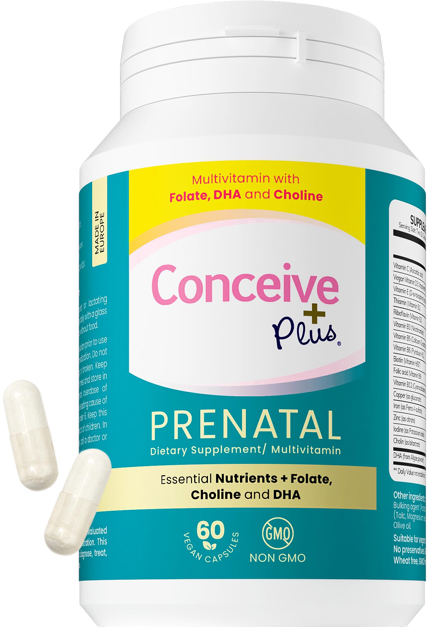 Foto 1 | Vitaminas Prenatales Conceive Plus Para Mujeres 60 Cápsulas - Venta Internacional.