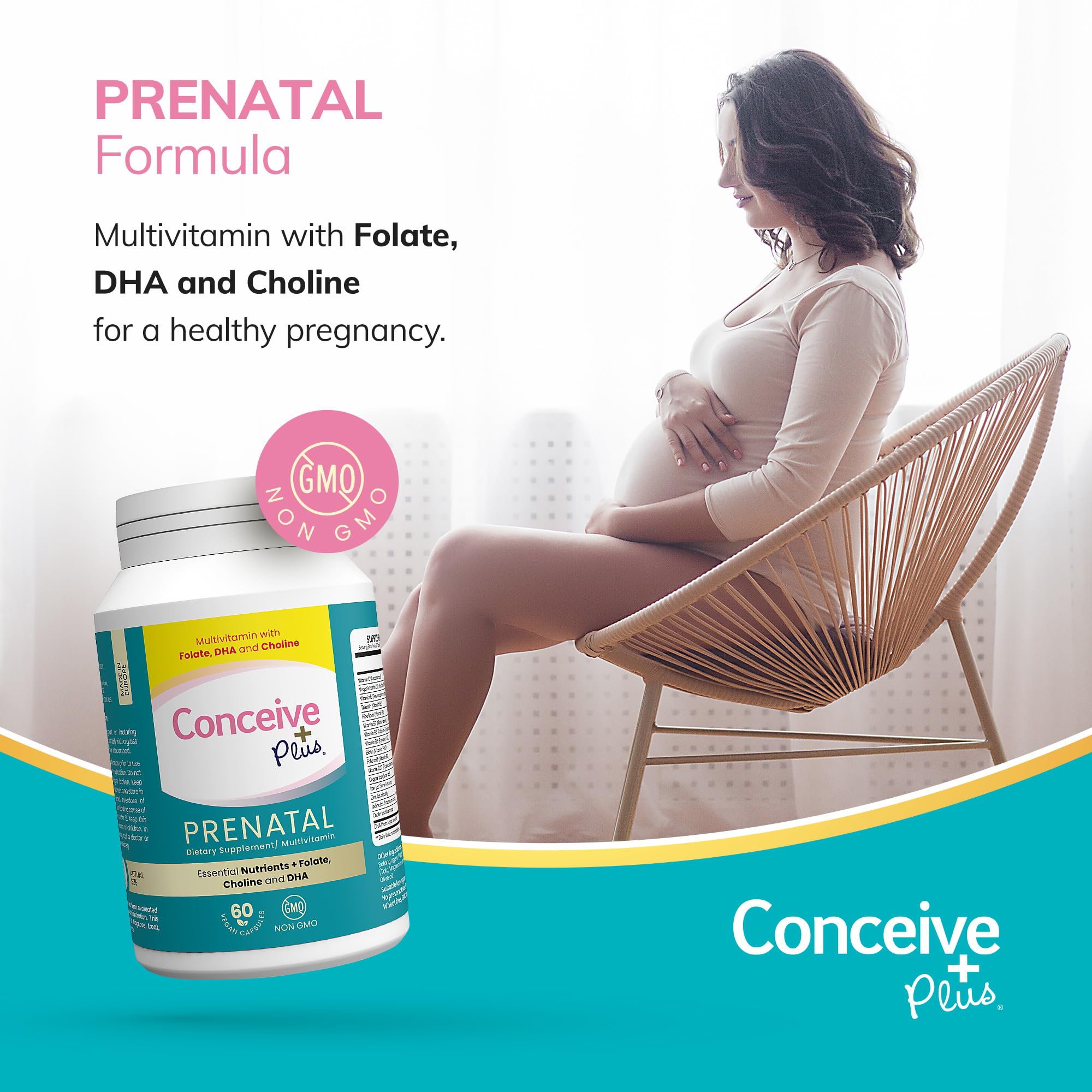 Foto 2 | Vitaminas Prenatales Conceive Plus Para Mujeres 60 Cápsulas - Venta Internacional.