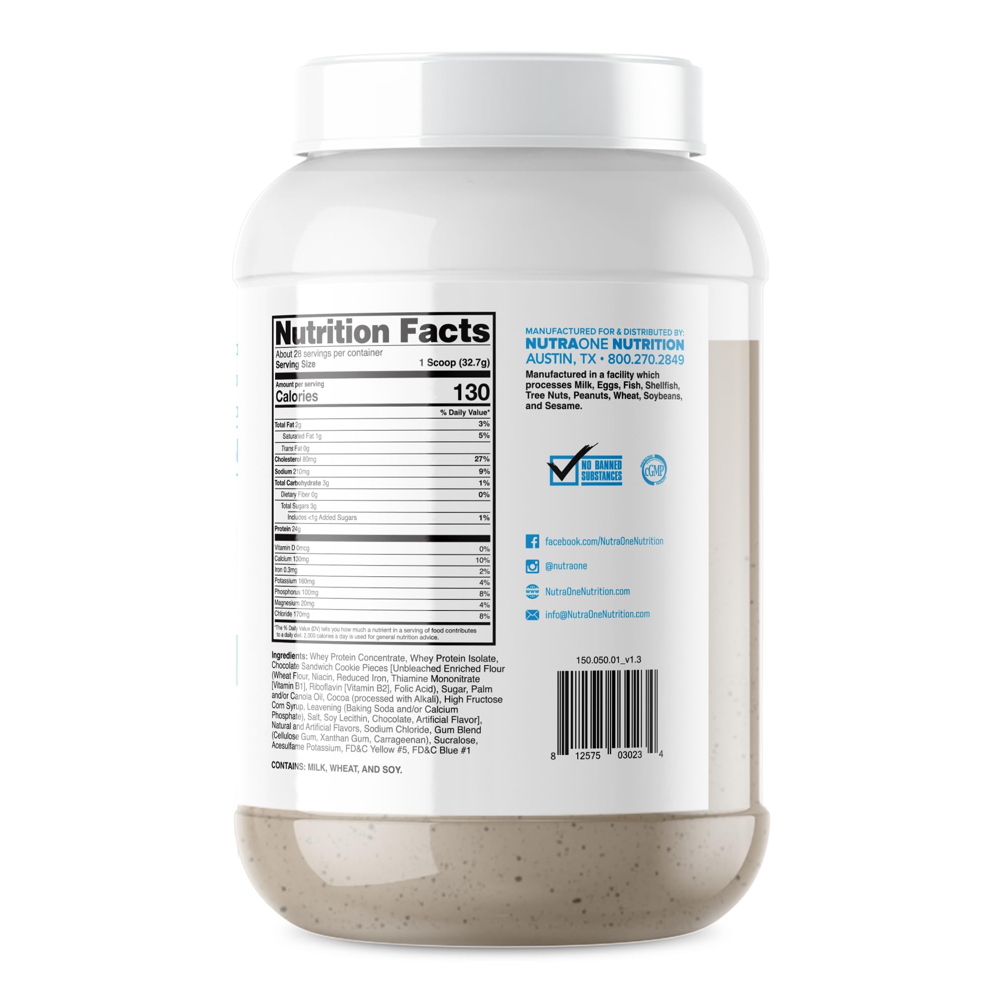 Foto 4 pulgar | Batido De Proteínas En Polvo Nutraone Proteinone Whey 900 G Mint Chip - Venta Internacional.