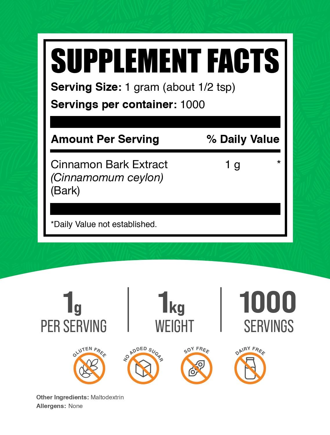 Foto 2 | Suplemento Bulksupplements.com Extracto De Canela De Ceilán 1 Kg - Venta Internacional.