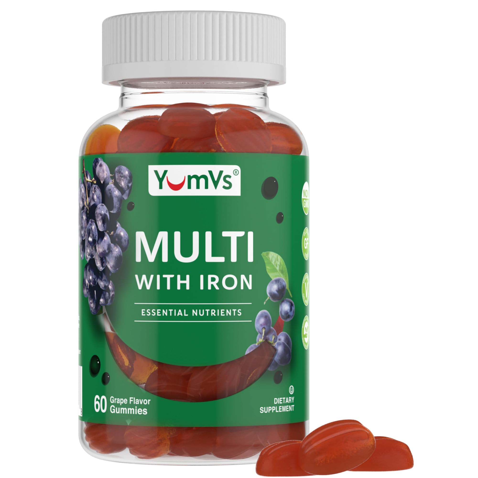Foto 2 pulgar | Gomitas Multivitamínicas Yumvs Con Sabor A Uva Y Hierro, 60 Unidades - Venta Internacional.
