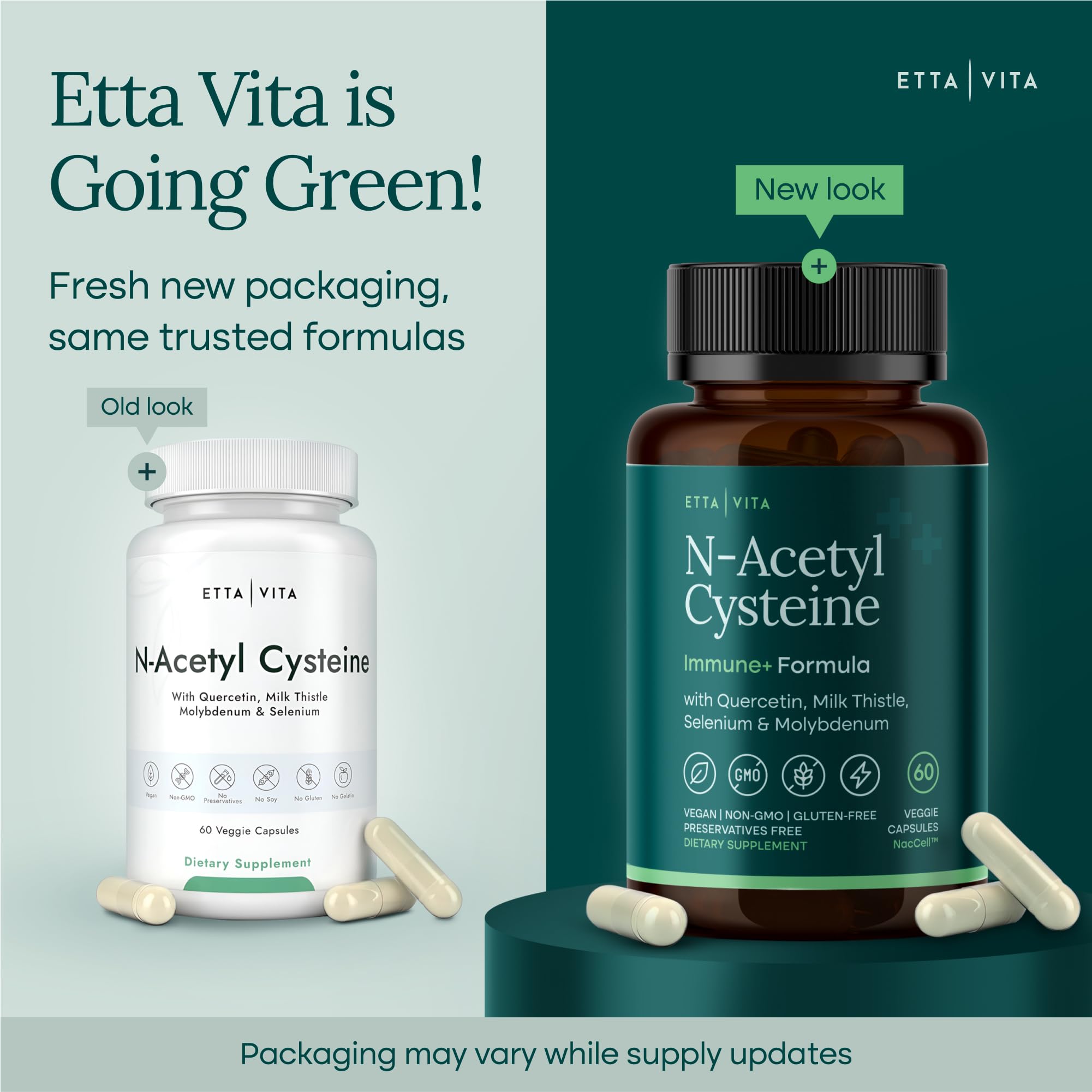 Foto 3 pulgar | Suplemento Etta Vita De N-acetil Cisteína 600 Mg Con Quercetina 60 - Venta Internacional.