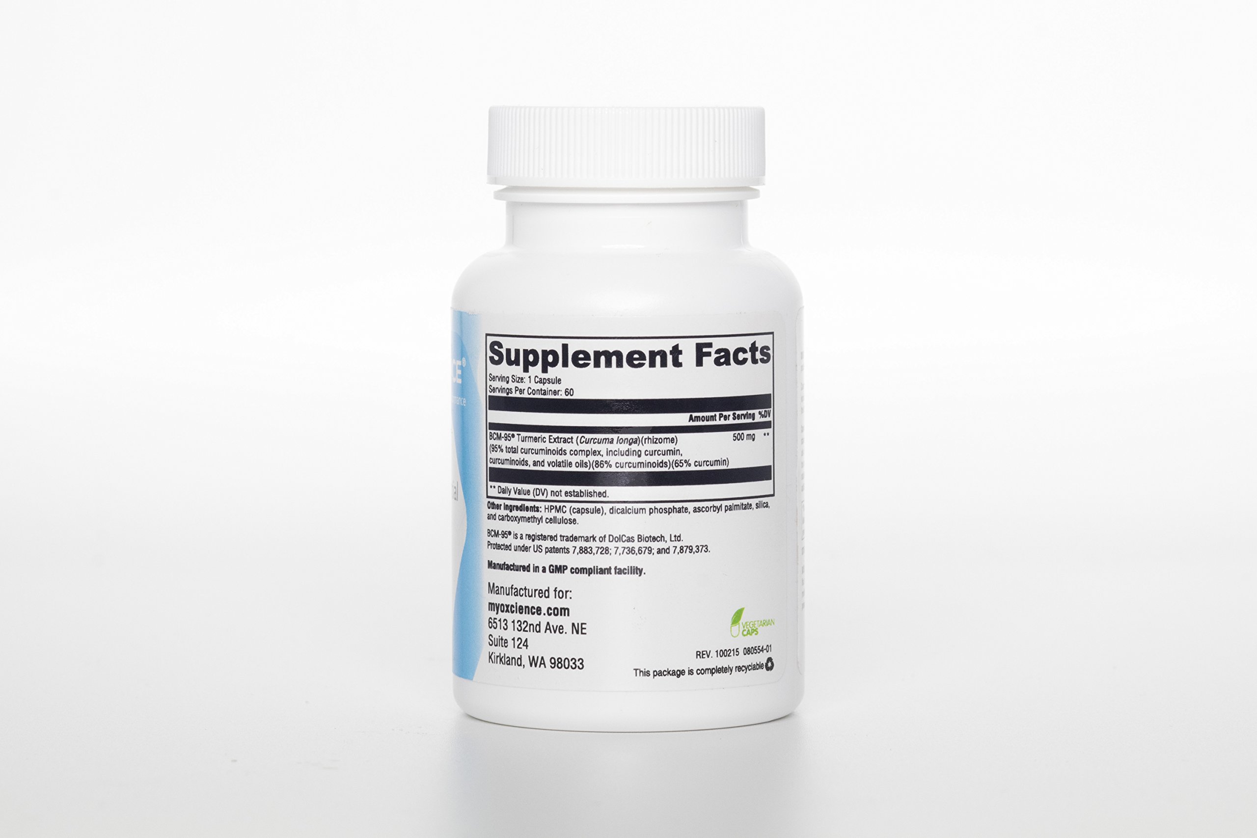 Foto 3 | Suplemento Myoxcience, Complejo De Curcumina Y Aceites Esenciales, 500 Mg - Venta Internacional.