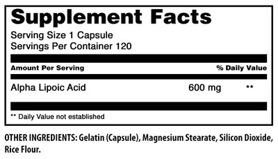 Foto 4 | Suplemento De Ácido Alfa Lipoico De Amazing Formulas 600 Mg 120 Cápsulas - Venta Internacional.