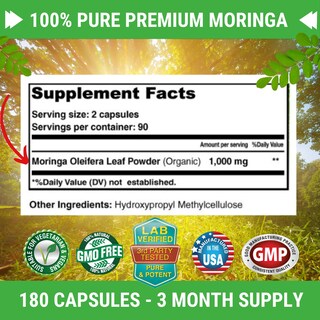 Foto 3 | Suplemento Fresh Healthcare Moringa Oleifera 180 Cápsulas - Venta Internacional.