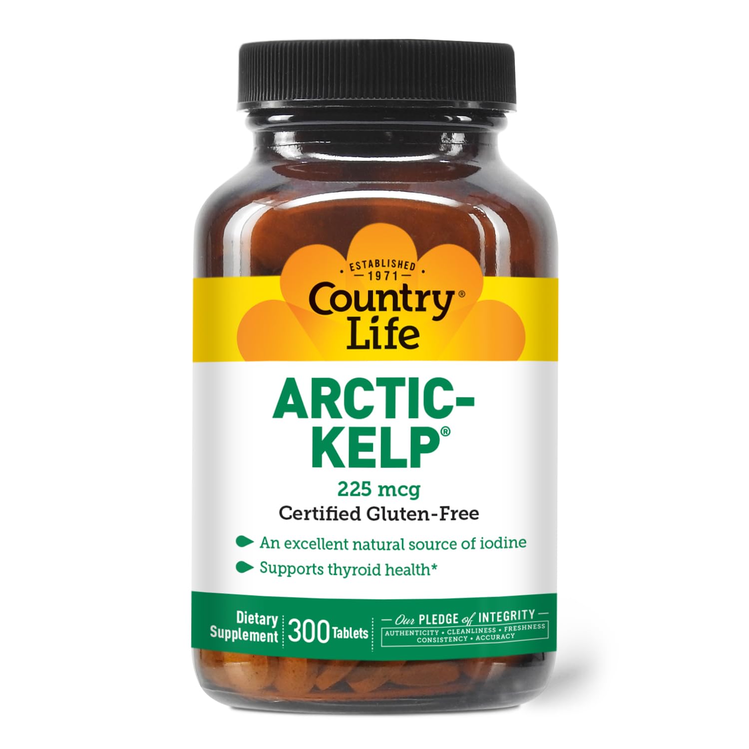 Foto 2 pulgar | Suplemento Country Life Arctic-kelp 225 Mcg Vegano 300 Comprimidos - Venta Internacional.
