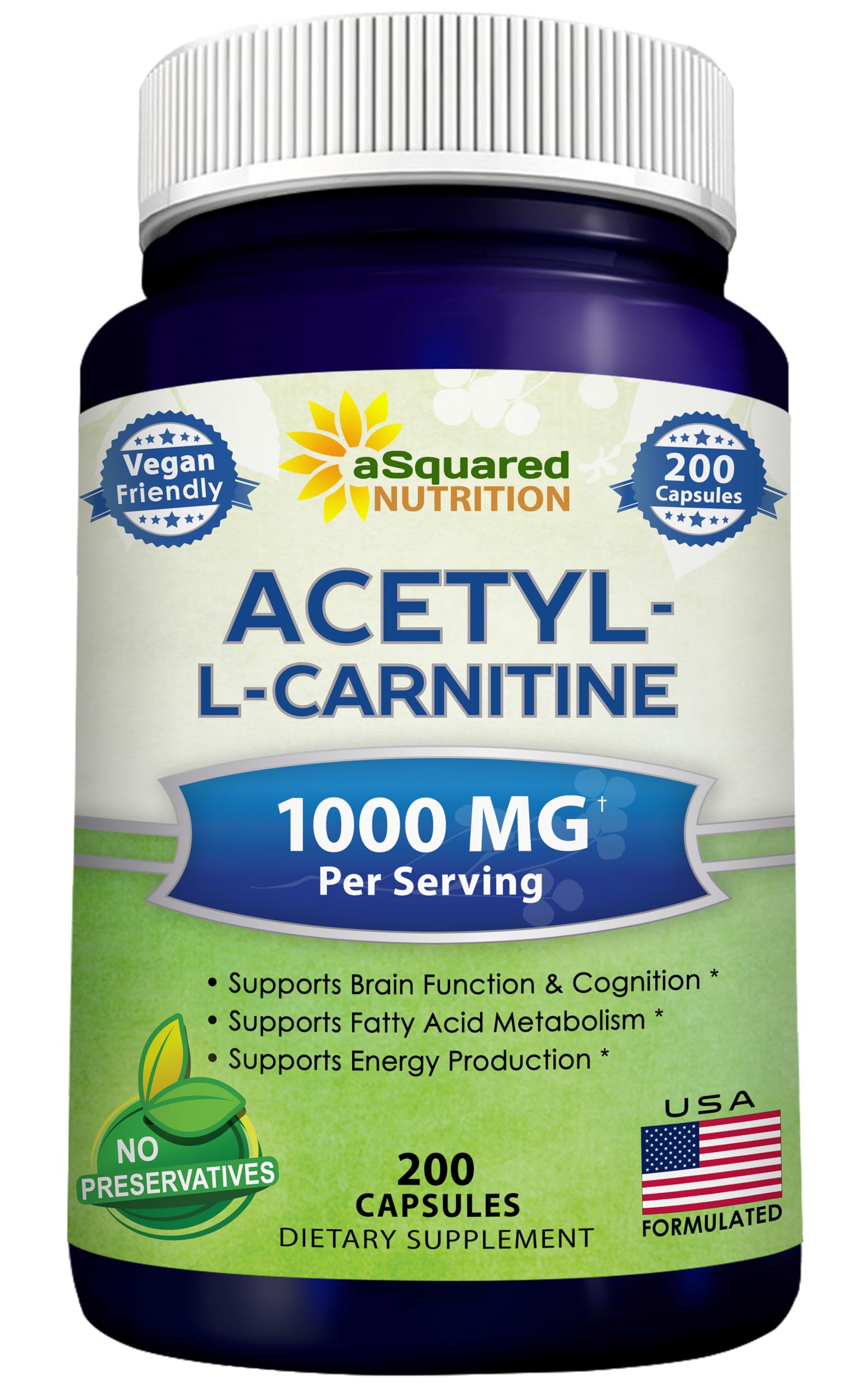 Foto 2 pulgar | Suplemento De Acetil L-carnitina De Squared Nutrition, 1000 Mg - Venta Internacional.