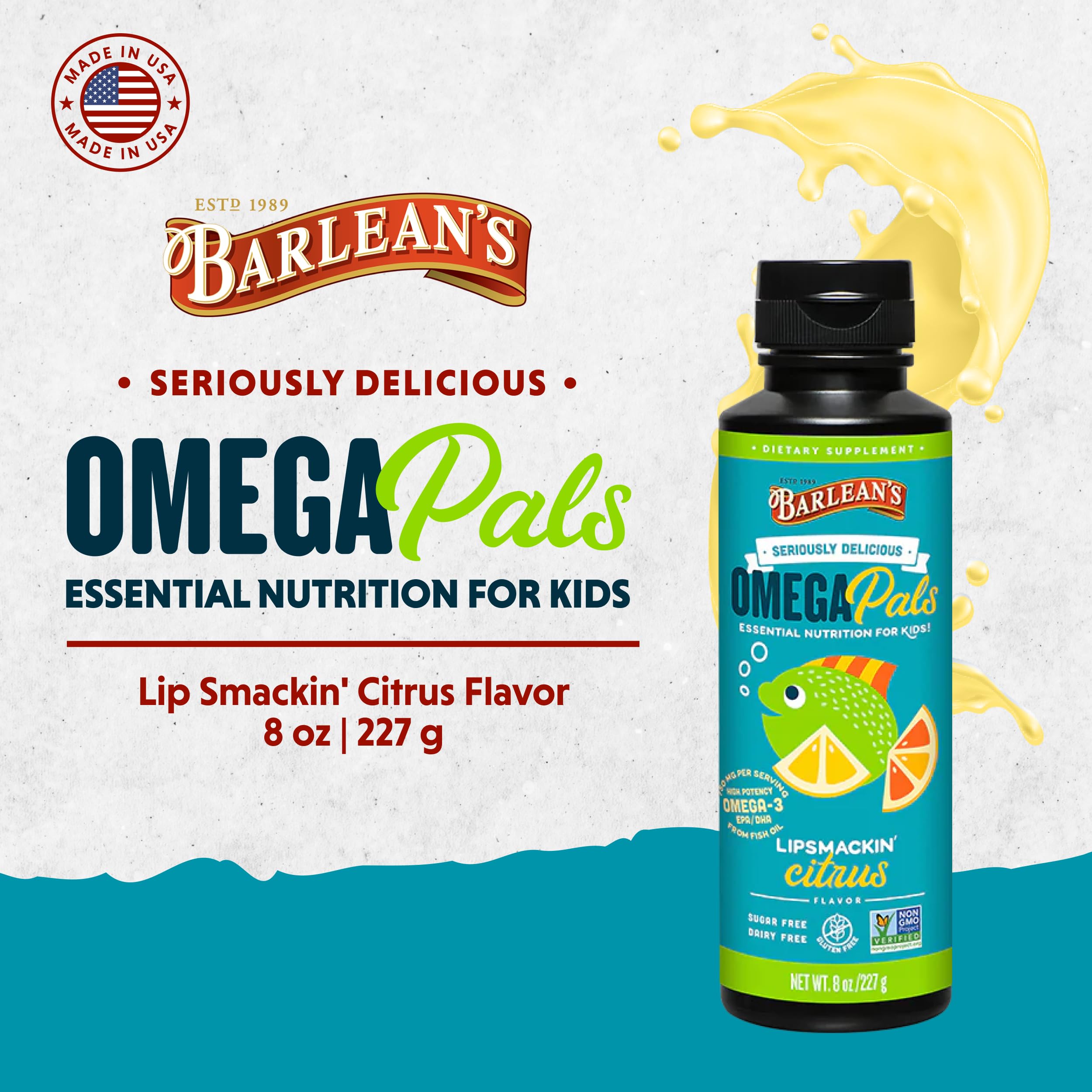 Foto 3 pulgar | Suplemento Barlean's Omega Pals Lipsmackin' Con Sabor A Cítricos - Venta Internacional.
