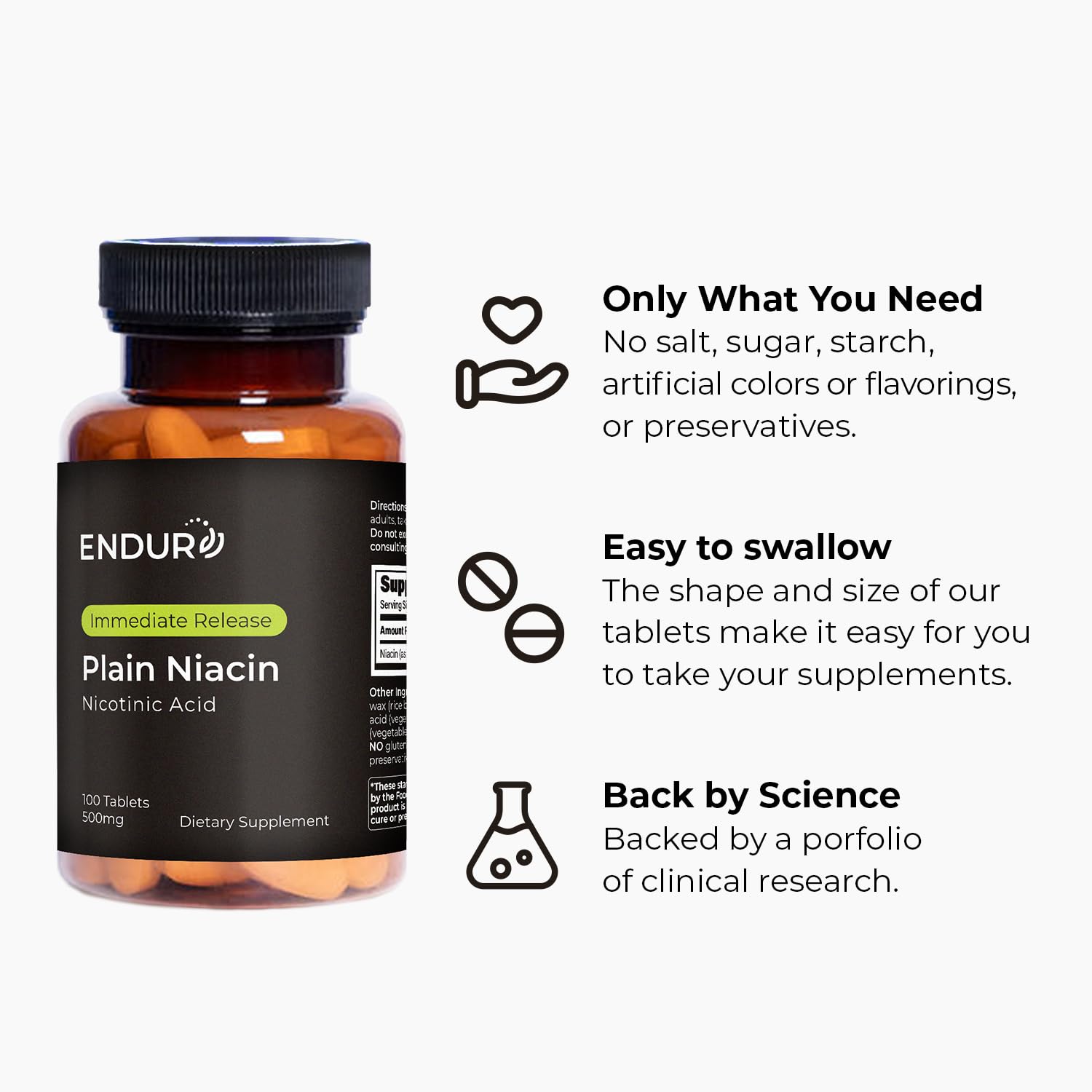 Foto 6 pulgar | Suplemento De Niacina B3 Simple De Endurance Products, 500 Mg X 100 Ta - Venta Internacional.