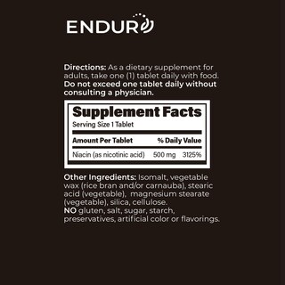 Foto 6 | Suplemento De Niacina B3 Simple De Endurance Products, 500 Mg X 100 Ta - Venta Internacional.