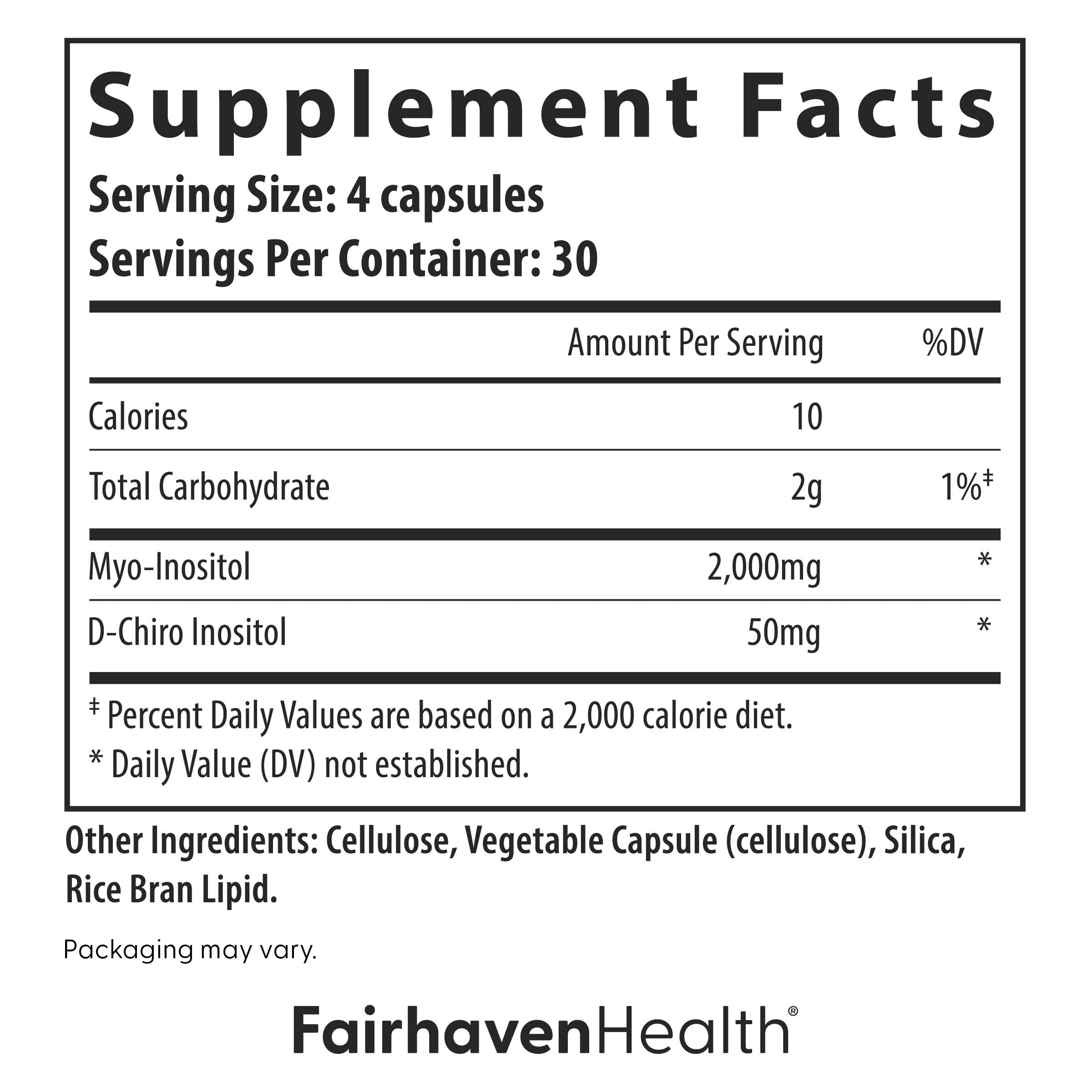Foto 4 pulgar | Suplemento De Mioinositol Y D-chiro Inosito De Fairhaven Health - Venta Internacional.
