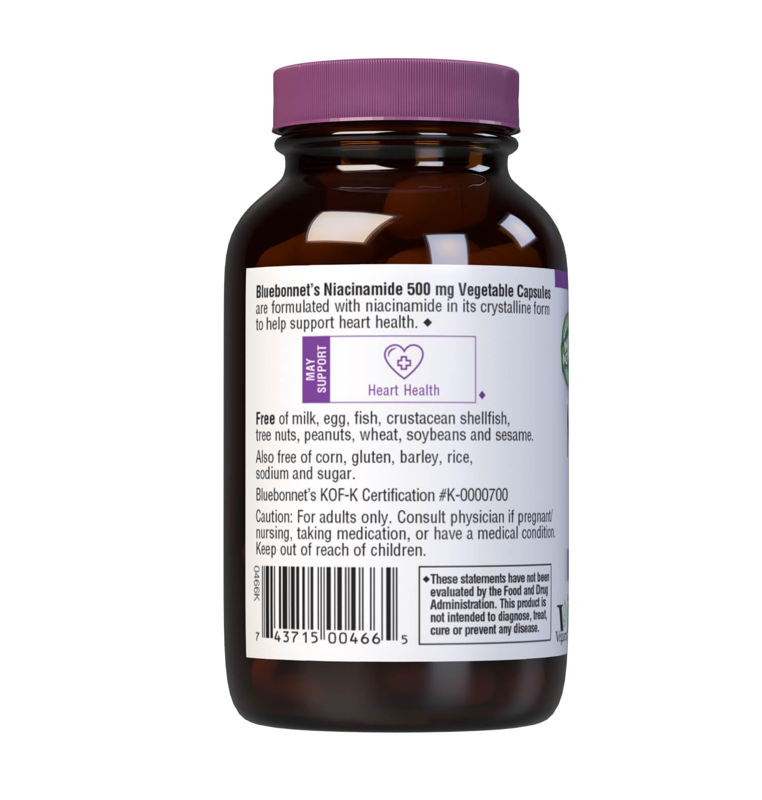 Foto 4 pulgar | Suplemento Bluebonnet Nutrition Niacinamida 500 Mg 60 Cápsulas - Venta Internacional.