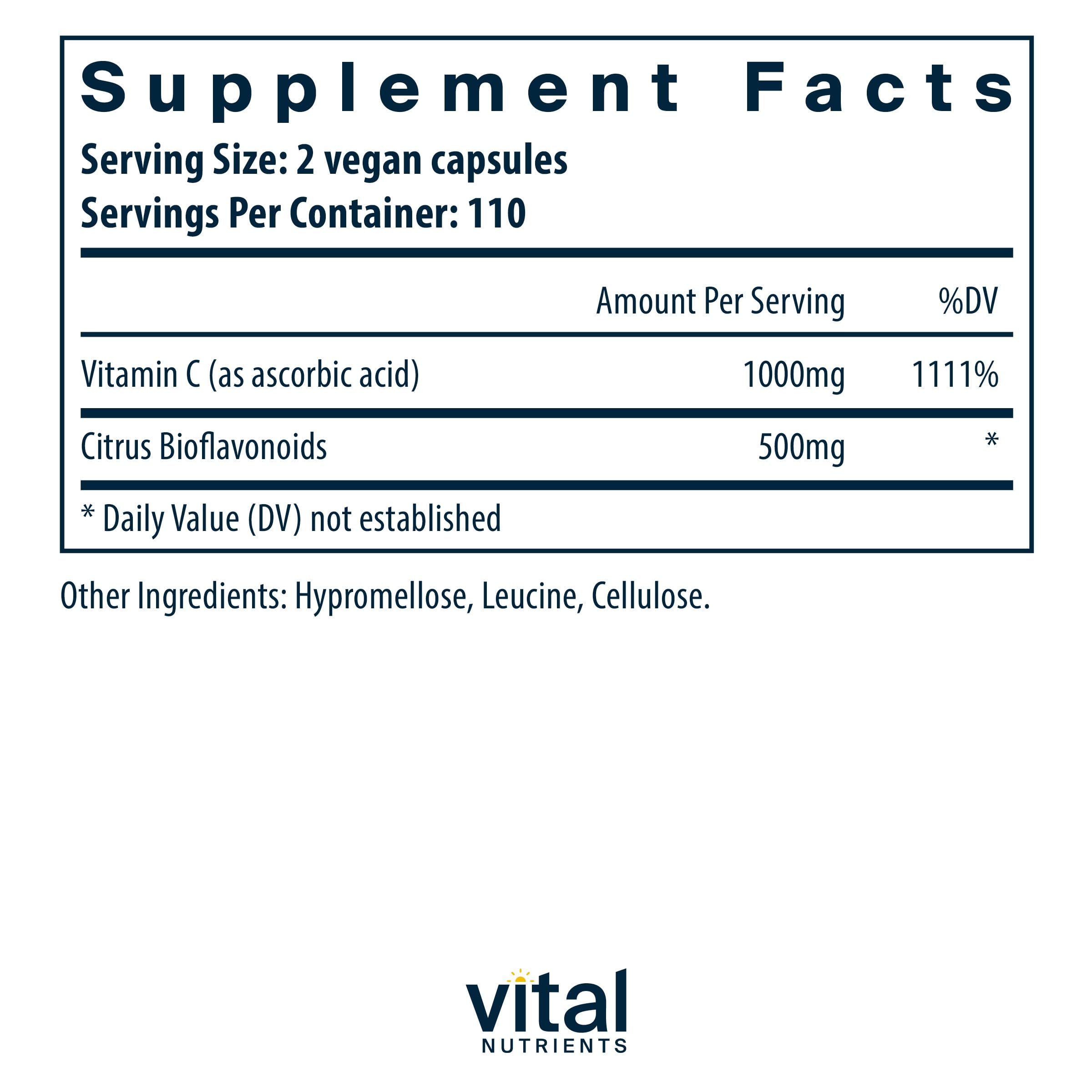 Foto 3 pulgar | Complemente 1000 Mg De Vitamina C De Vital Nutrients Con Bioflavonoides - Venta Internacional.
