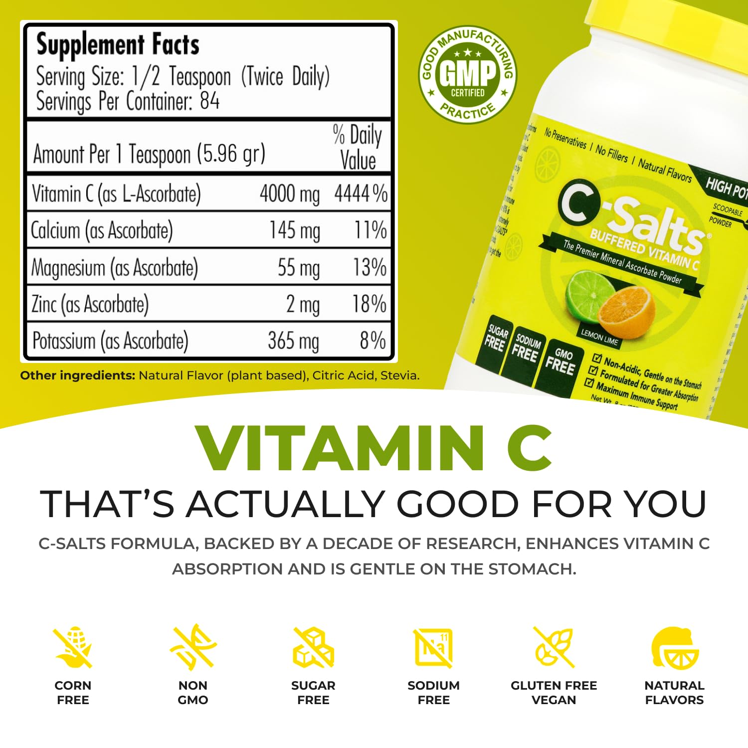 Foto 3 pulgar | Suplemento De Vitamina C En Polvo C-sals Original 226 G - Venta Internacional.