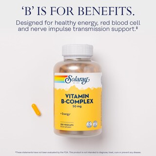 Foto 3 | Suplemento Del Complejo De Vitamina B Solaray, 50 Mg, 250 Cápsulas Vegetales - Venta Internacional.