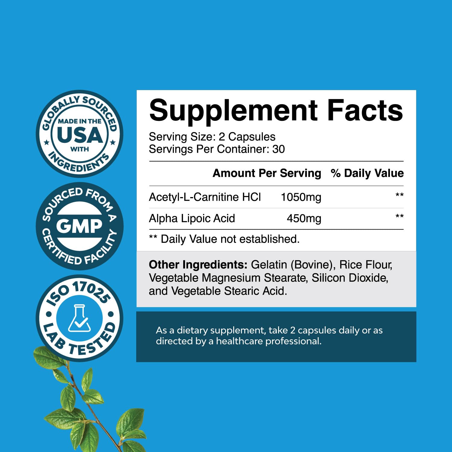 Foto 4 pulgar | Suplemento Natures Craft Alc Y Ácido Alfa Lipoico 450 Mg - Venta Internacional.