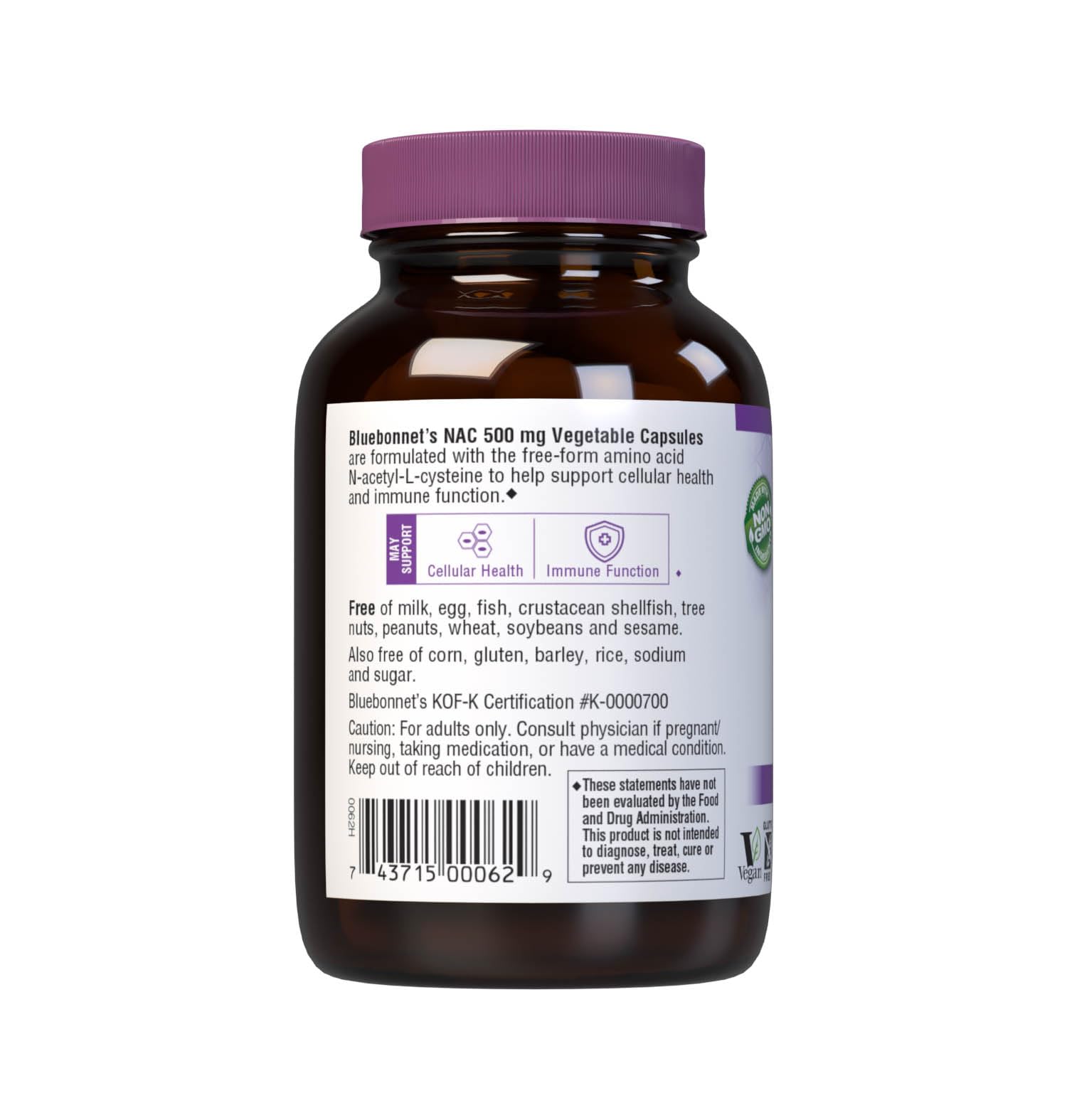 Foto 4 pulgar | Suplemento Bluebonnet Nac En Cápsulas Vitamínicas De 500 Mg, 30 Unidades - Venta Internacional.