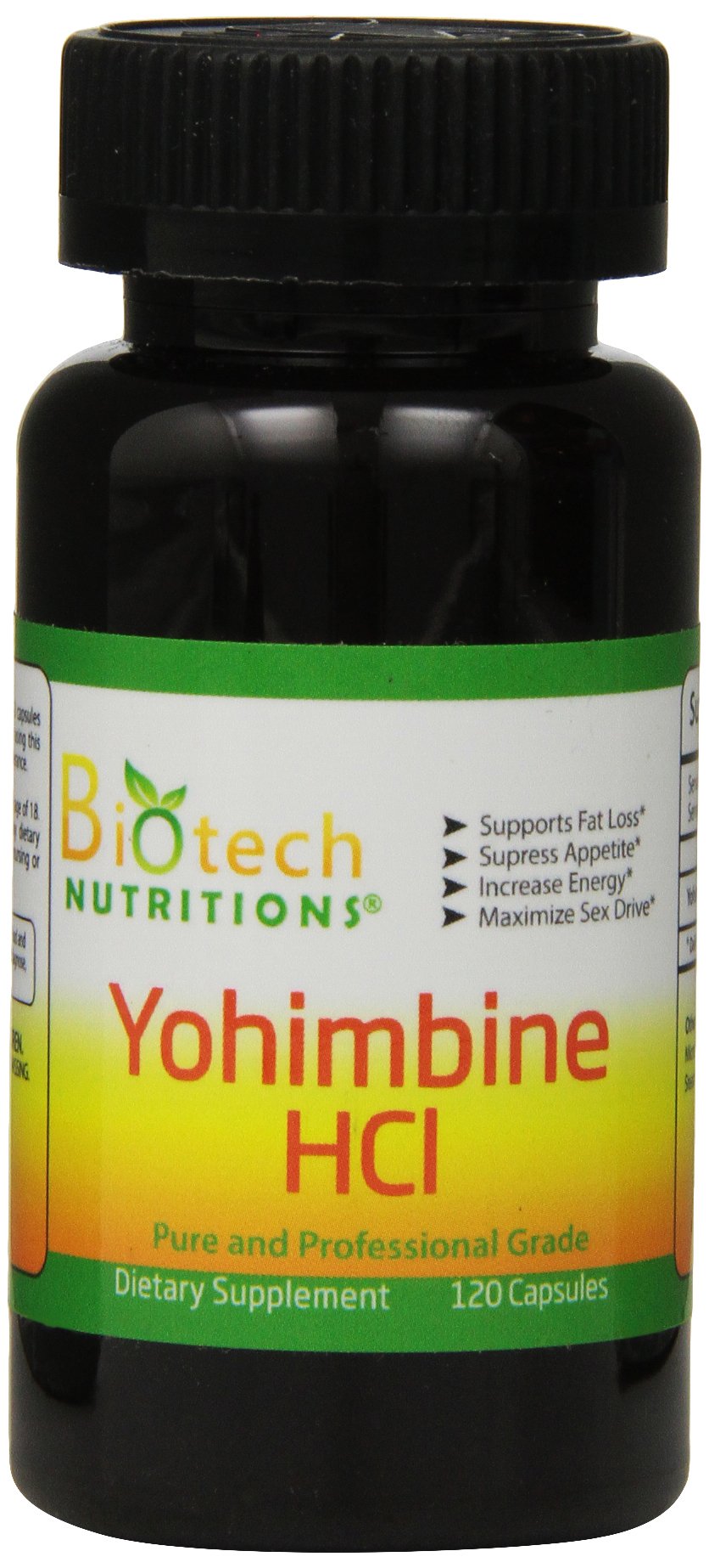 Foto 2 pulgar | Suplemento Dietético Biotech Nutritions Yohimbina Hcl 120 Cápsulas - Venta Internacional.