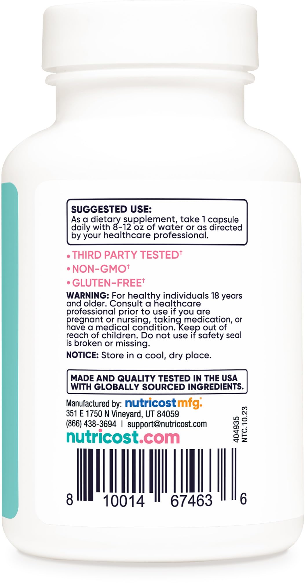 Foto 5 pulgar | Suplemento Nutricost De Ácido Fólico 1200 Mcg Con Vitamina B12 Y Biotina 120 Cápsulas - Venta Internacional.