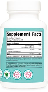 Foto 5 | Suplemento Nutricost De Ácido Fólico 1200 Mcg Con Vitamina B12 Y Biotina 120 Cápsulas - Venta Internacional.