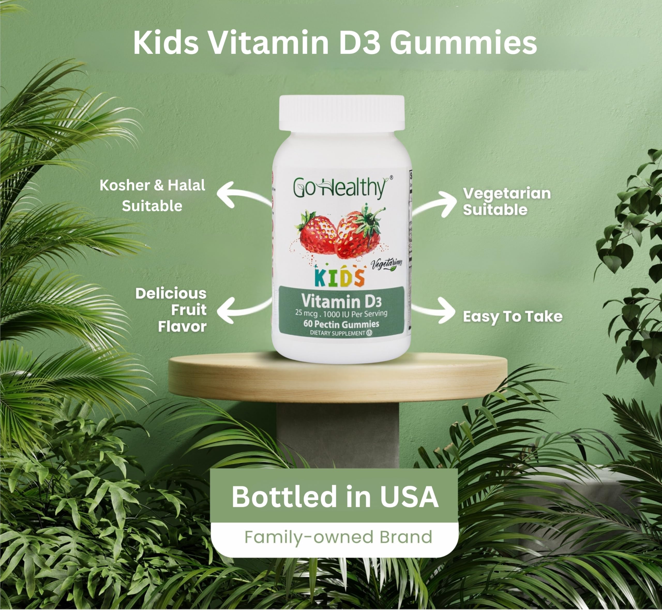 Foto 3 pulgar | Gomitas De Vitamina D Supplement Go Healthy Kids, 60 Porciones - Venta Internacional.