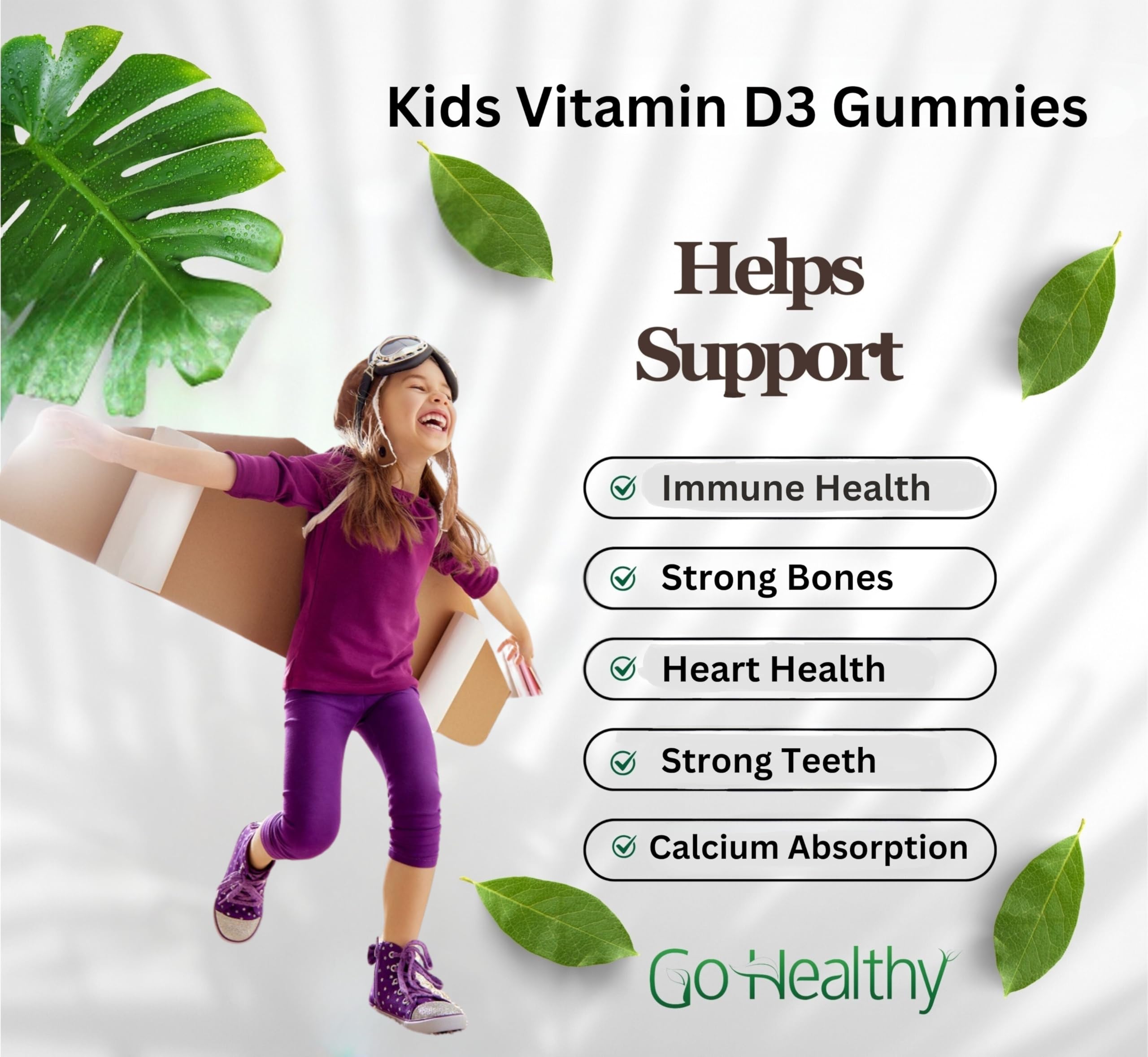 Foto 4 pulgar | Gomitas De Vitamina D Supplement Go Healthy Kids, 60 Porciones - Venta Internacional.