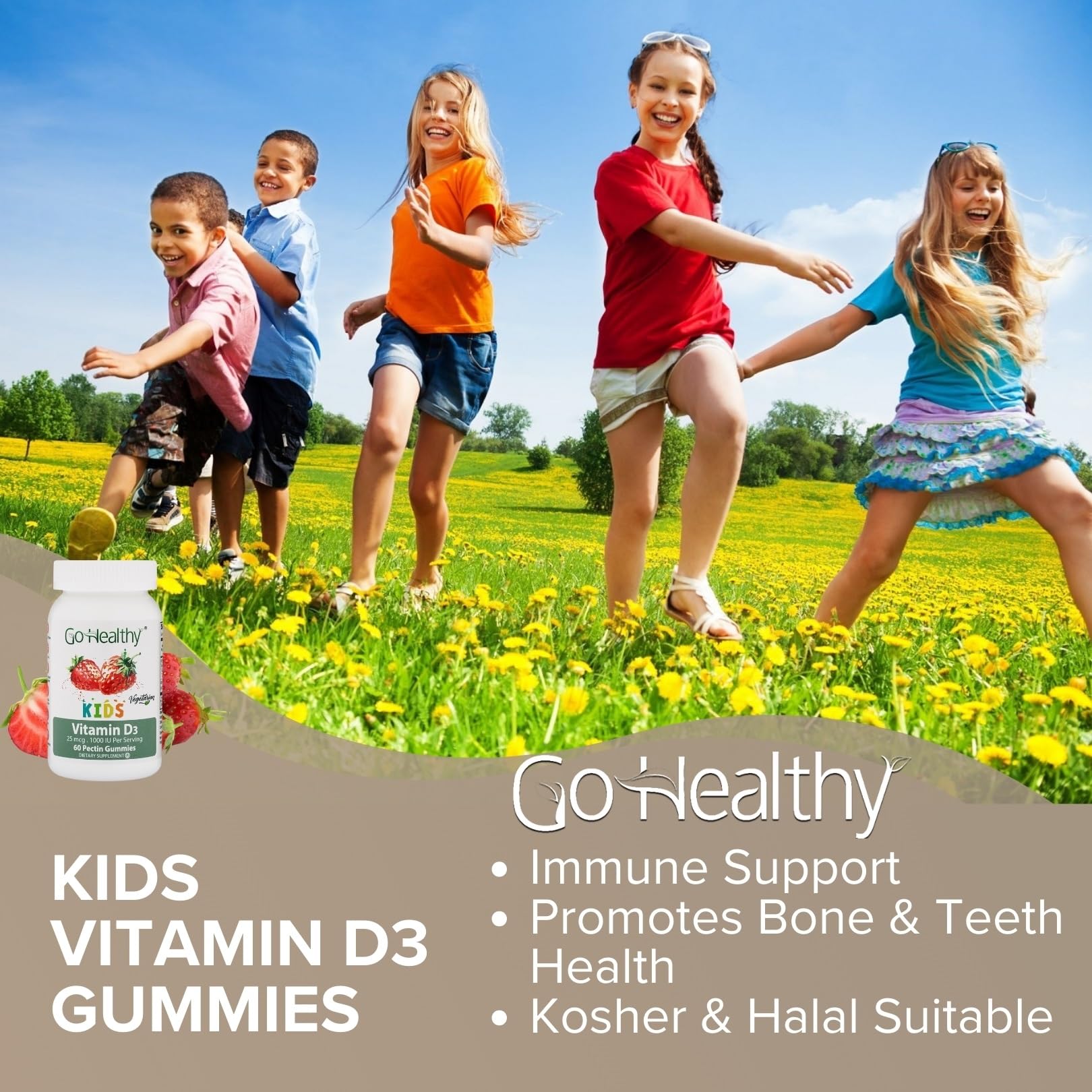 Foto 8 pulgar | Gomitas De Vitamina D Supplement Go Healthy Kids, 60 Porciones - Venta Internacional.