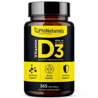 Foto 1 | Suplemento De Vitamina D3 De Phinaturals, 1000 Ui, Cápsulas Blandas, 365 Cápsulas - Venta Internacional.