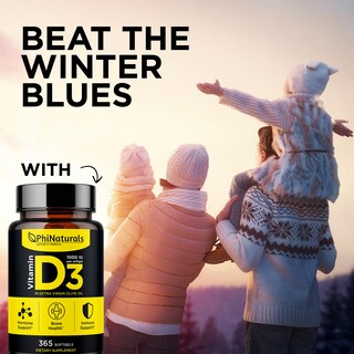 Foto 4 | Suplemento De Vitamina D3 De Phinaturals, 1000 Ui, Cápsulas Blandas, 365 Cápsulas - Venta Internacional.