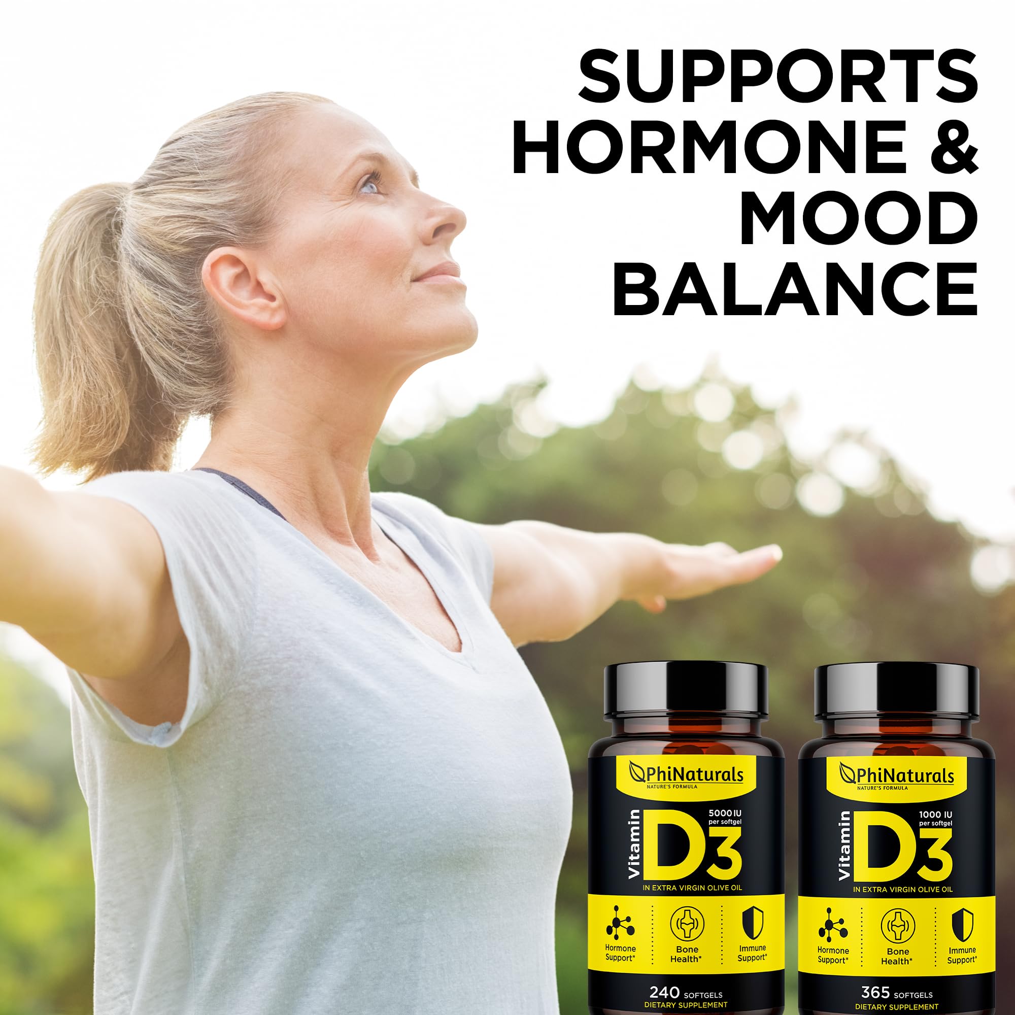 Foto 6 | Suplemento De Vitamina D3 De Phinaturals, 1000 Ui, Cápsulas Blandas, 365 Cápsulas - Venta Internacional.