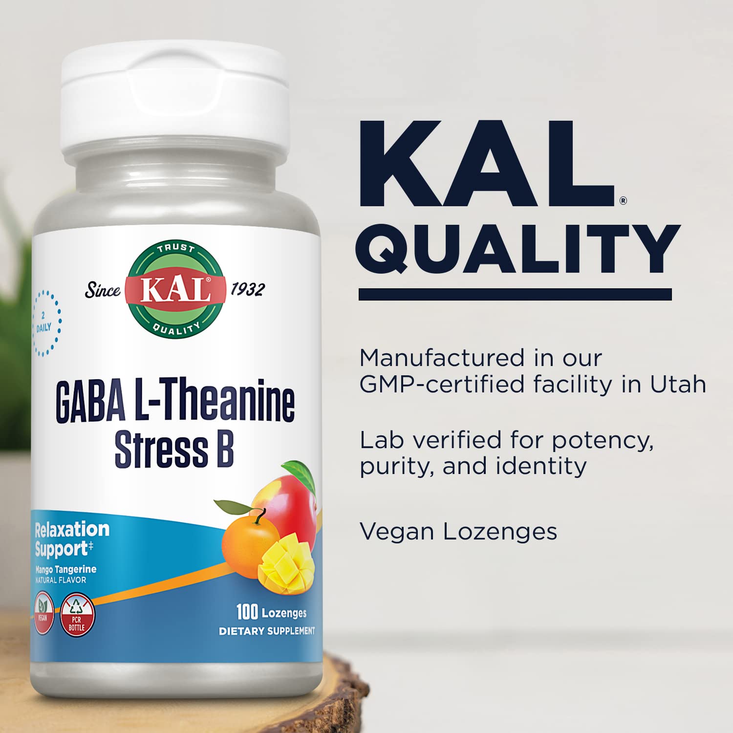 Foto 6 pulgar | Suplemento Kal Gaba L-teanina Stress B, 100 Pastillas - Venta Internacional.