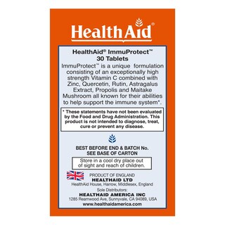Foto 3 | Suplemento Healthaid Immuprotect 30 Comprimidos Con Vitamina C - Venta Internacional.