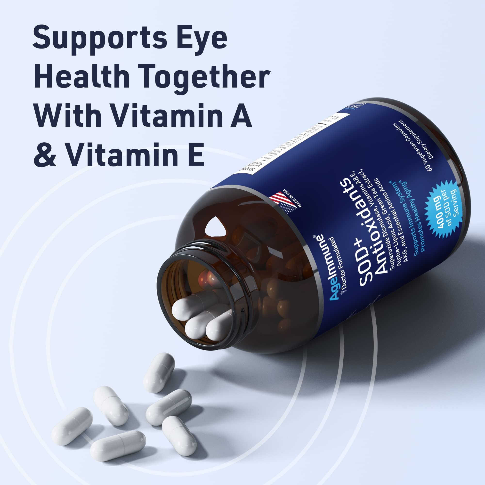 Foto 6 | Suplemento Ageimmune, Complejo De Antioxidantes Sod, 400 Mg, 60 Cápsulas - Venta Internacional.