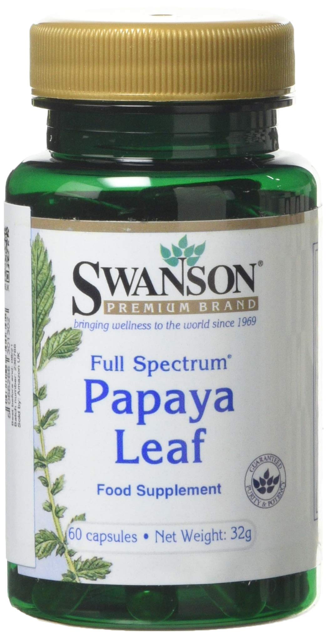 Foto 2 pulgar | Suplemento Swanson Full Spectrum Papaya Leaf 400 Mg 60 Cápsulas - Venta Internacional