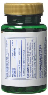 Foto 2 | Suplemento Swanson Full Spectrum Papaya Leaf 400 Mg 60 Cápsulas - Venta Internacional