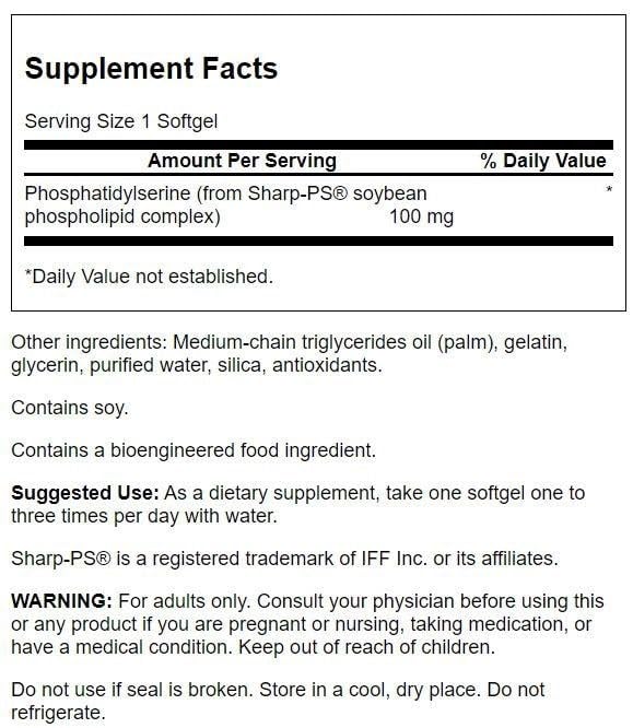 Foto 3 pulgar | Suplemento de Fosfatidilserina Swanson 100 mg 90 Capsulas - Venta Internacional.